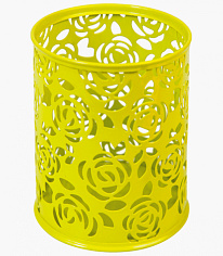 Подставка для пишущих принадлежностей deVENTE, круглая, металлическая,ажурная, салатовая (4104704)