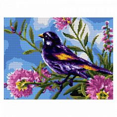 LORI Ам-105 Алмазная мозаика 30*40 см (полное заполнение) "Птица весной"