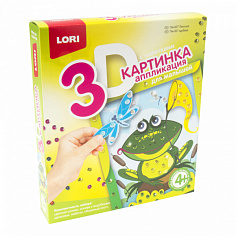 LORI Пм-007 Картинка 3D.Аппликация для малышей с пайетками "Лягушка"