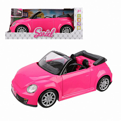 6622-A Машина-кабриолет для куклы роз., 44см, свет, звук, батар.AG13*3шт. вх.в комп.