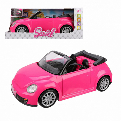 Фото 6622-A Машина-кабриолет для куклы роз., 44см, свет, звук, батар.AG13*3шт. вх.в комп.
