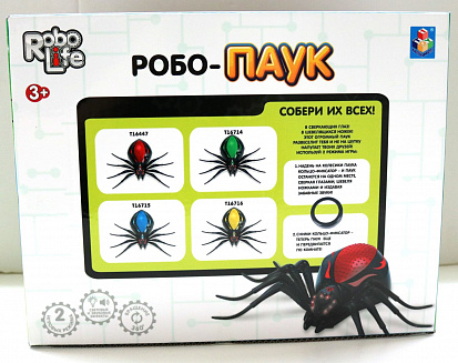 Фото 1toy Т16714 игрушка Робо-паук (свет, звук, движение), коробка 30*23*10 см, 