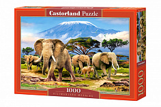 Пазлы C-103188 Слоны, 1000 деталей Castor Land
