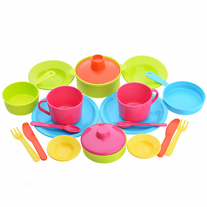 Фото товара 9423 Набор посуды столовый "Каша у Маши" (20 дет.) в сетке