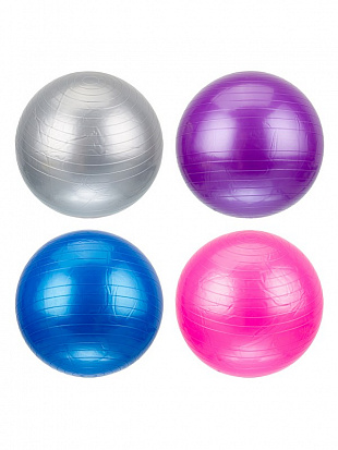 Фото IT104655 Мяч гимнастический 55 см., цвета микс (синий, фиолетовый, красный, серебристый, розовый) ве
