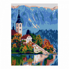 LORI Ам-061 Алмазная мозаика 30*40 см (полное заполнение) "Крепость у воды"