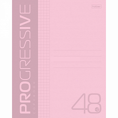 Тетрадь А5 48л. клетка, ХАТБЕР "PROGRESSIVE" ,обл.пласт. мат.лам, скоба, розовая (48Т5В1) (064881)