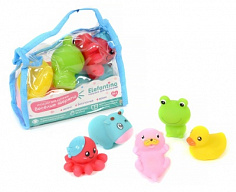 IT106294 Набор игрушек для купания "Elefantino. Животные" (брызгалки), 5 штук в сумочке 15*6*13 см.