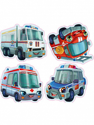 Фото товара П-5803 Пазлы мягкие для малышей ВАЖНЫЙ ТРАНСПОРТ (изолон) (Арт. П-5803)