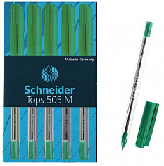 150604 Ручка шариковая SCHNEIDER TOPS 505 M, зеленая, чернила зеленые (150604)