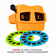 миниатюра ВВ5688 Очки 3D оранжевые тм Bondibon, цветные cтереодиапозитивы 2 диска со слайдами космос и динозав