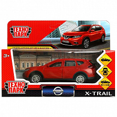 X-TRAIL-RD Машина металл NISSAN X-TRAIL 12 см двери, багаж, инерц, красный. кор. Технопарк