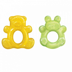 LUBBY7290 LUBBY Прорезыватель-Ассорти для зубов "Мишка/Зайчик"от 4 мес.,силикон,вода