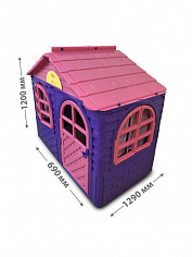Домик детский №1 025500/10 фиолетово-розовый, высота 1200мм, длина 1290мм, ширина 690мм