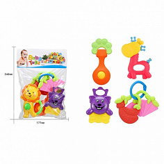 HX004 Набор погремушек для новорожденных Baby Toys, 5шт в уп. [цена за уп.] (HX004)