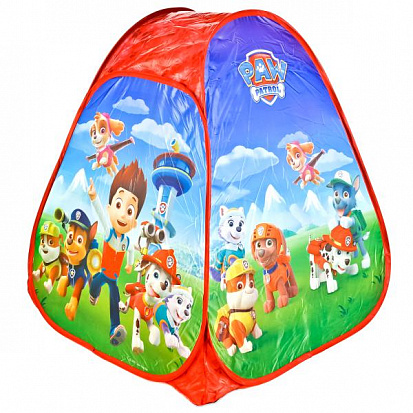 Фото GFA-PP01-R Детская игровая палатка "играем вместе" "щенячий патруль" 81*91*81см в сумке