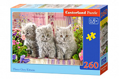 Пазлы B2-27491 Три серых котенка, 260 деталей MIDI Castor Land