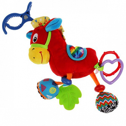 Фото RV-H4 Текстильная игрушка погремушка лошадка подвеска с вибрацией на блистере Умка