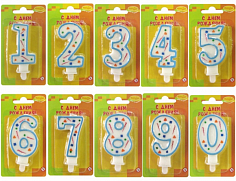 Свечи на торт цифры Конфетти
