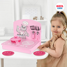 МТ 17303 Кухня детская мини розовая 6 предметов