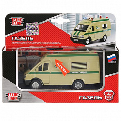CT-1276-6 МАШИНА "ТЕХНОПАРК" МЕТАЛЛ. ИНЕРЦ. ГАЗЕЛЬ ИНКАССАЦИЯ 13СМ, СВЕТ+ЗВУК В РУСС. КОР.