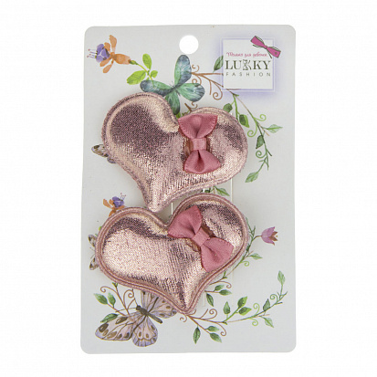 Фото товара Lukky Т18549 Fashion набор заколок-зажимов для волос Сердечки с бантиком, 2 шт 