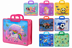 Папка для тетрадей BASIR А4 пластиковая на молнии,34,5*30,5 см с рисунк (НДС 10%) (МС-5895)