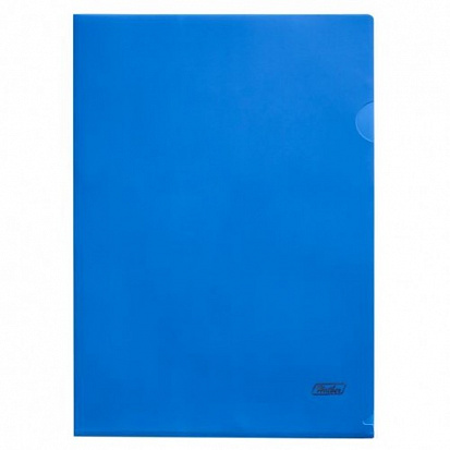 Фото Папка-уголок А4 ХАТБЕР, 180 мкм, пластиковая, синяя (AG4_00102) (051429) (20/400)
