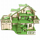 миниатюра ЭД-033 Кукольный домик с гаражом, цвет "Парижская зелень" (мебель в комплекте)