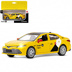 1251482JB Яндекс Go машинка металлическая, 1:32 Toyota Camry, цвет желтый, инерция, свет, откр. двер