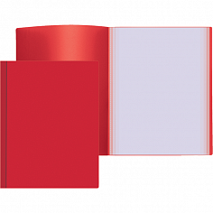 Папка с файлами А4 ATTOMEX, 20 файлов, пластик, красная, фактура песок (3101400)