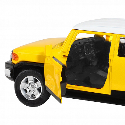 Фото 1251389JB ТМ "Автопанорама" Машинка металл. 1:32 Toyota FJ Cruiser,желтый, инерция, свет, звук, откр