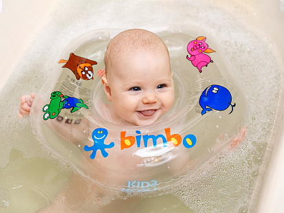 Фото RN-004 Круг на шею для купания малышей "BIMBO". Одна камера, одна погремушка, мягкий внутренний шов.