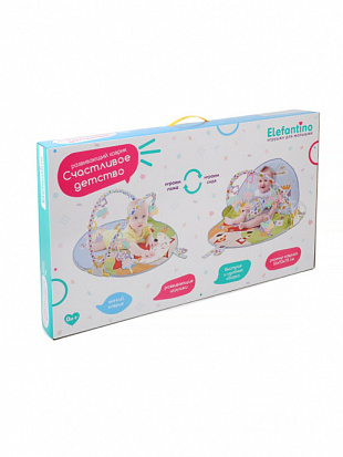 IT106280 Коврик мягкий "Elefantino" с двумя положениями (лежа и сидя), с фиксацией малыша, 5 подвесн фото