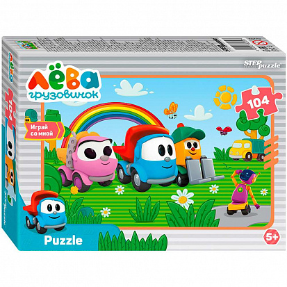 Фото товара 82259 Пазл 104 Грузовичок Лёва. Друзья 82259 Степ /48/