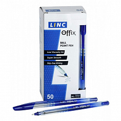 Ручка шариковая LINC "OFFIX". 1,0 мм. однораз. пластик, синяя (1500FW/blue) (070858) (50/1000)