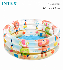 57106NP Бассейн надувной "Зверюшки", 61 х 22 см, от 1-3 лет, 57106NP INTEX