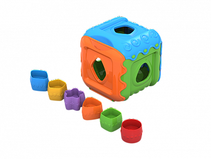 Фото 784н Игрушка дидактическая Кубик,синий,зеленый,оранжевый