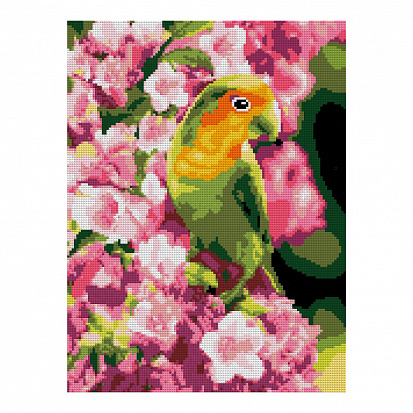 Фото LORI Ам-008 Алмазная мозаика 30*40 см (полное заполнение) "Весенний попугайчик"