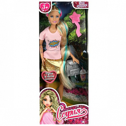 Фото товара 66001-C53-S-BB Кукла 29 см София, руки и ноги сгиб, акс, кор КАРАПУЗ