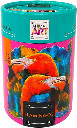 Фото товара 8388 Пазл деревянный фигурный ANIMAL ART Фламинго 118 дет.
