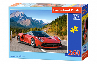 Фото товара Пазлы B2-27477 Спорткар в горах, 260 деталей MIDI Castor Land