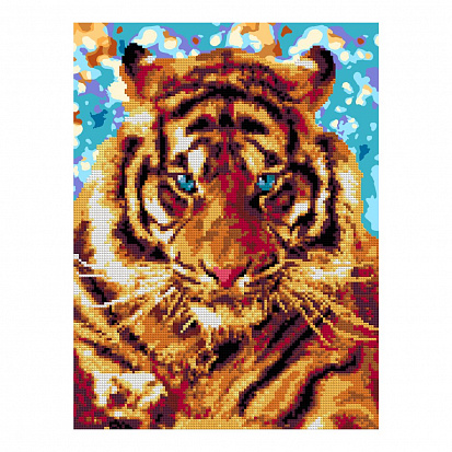 Фото LORI Ам-021 Алмазная мозаика 30*40 см (частичное заполнение) "Игривый тигр"