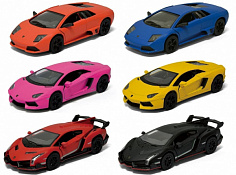 КТ 5370WKT 1:38 Lamborghini матовые 3 вида (Aventador LP 700-4/Murcielago LP640/Veneno) в инд.кор.