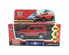 LADA4X4-RD ТМ Технопарк. Машина металл "LADA 4x4" 12см, открыв. двери, инерц., КРАСНЫЙ. в кор.