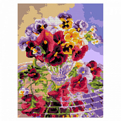 LORI Ам-020 Алмазная мозаика 30*40 см (частичное заполнение) "Летний букет"