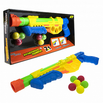 Фото 1toy Т17335 Street Battle игр оружие 2в1 водное с мягкими шариками (43 см, в компл. 6 шар. 2,8 см), 