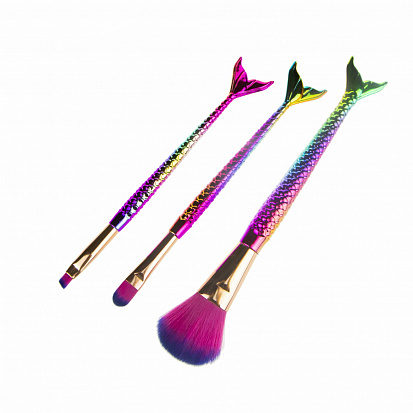 Фото товара Т17927 Lukky набор 3 кисти для нанесения макияжа "Русалочка" (10317120/170622/3078009)