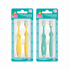 LUBBY14081 LUBBY Щетка зубная ограничитель "Чистюля" от 6 мес