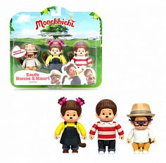 Monchhichi 81504 Фигурки Каури, Ханна, Вилли 3в1